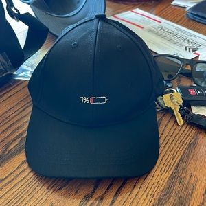 1% hat black strap back new unused